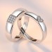 9334 New Lovely Silver Color Open Adjustable Couple Rings For Couple Crystal Heart Square Finger Rings Wedding Party Accessories