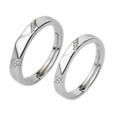 9340 Three Stone Promise rings for couples Engagement Wedding Rings