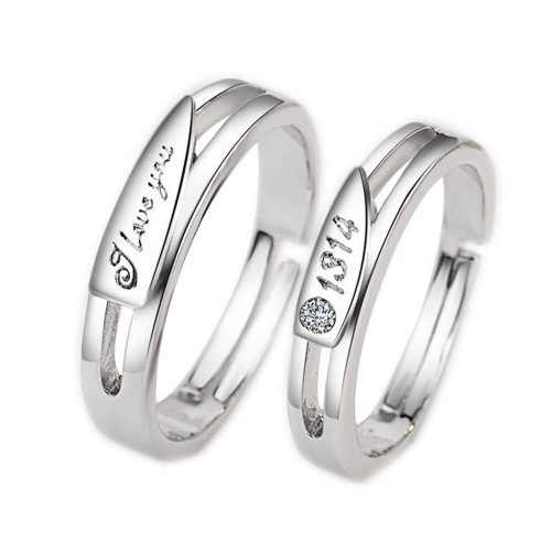 9350 fashion ring female 1314 lifetime zircon diamond couple ring opening live mouth jewelry