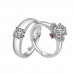 9351 Silver Plated White Gold Beautifully Wedding/Engagement Opening Couple Rings