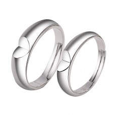 9355 Hot Unique Lovers Silver Rings For Couple Finger Ring heart Adjustable