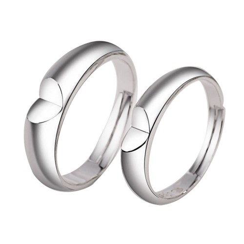 9355 Hot Unique Lovers Silver Rings For Couple Finger Ring heart Adjustable
