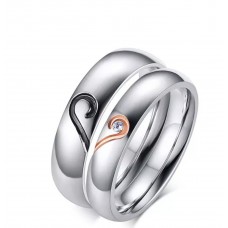 9359 couple ring black rose Xin classic ring titanium steel Korean micro diamond ring