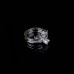 9374 3 pc queen Princess Crown ring set Engagement WEdding Platinum White diamond silver color ring
