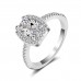 9375Big Studded diamond girl women platinum Engagement Wedding Promise ring