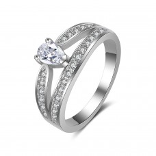 9376 2 layers White Diamond Ring wedding / engagement 