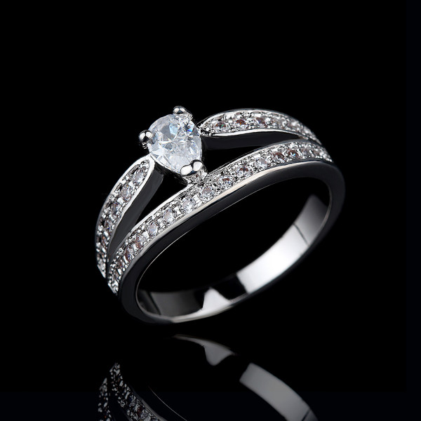 9376 2 layers White Diamond Ring wedding / engagement 