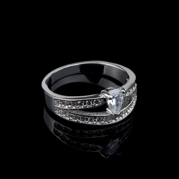 9376 2 layers White Diamond Ring wedding / engagement 