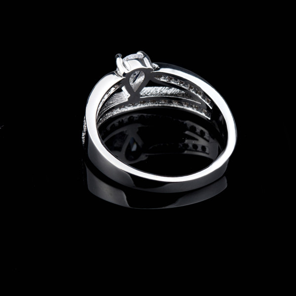 9376 2 layers White Diamond Ring wedding / engagement 