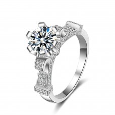 9377 Princess Crown High quality Diamond Titanium Ring 