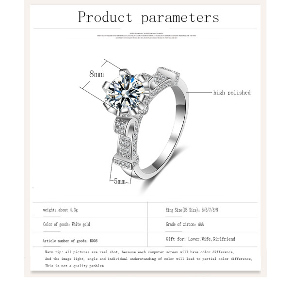 9377 Princess Crown High quality Diamond Titanium Ring 