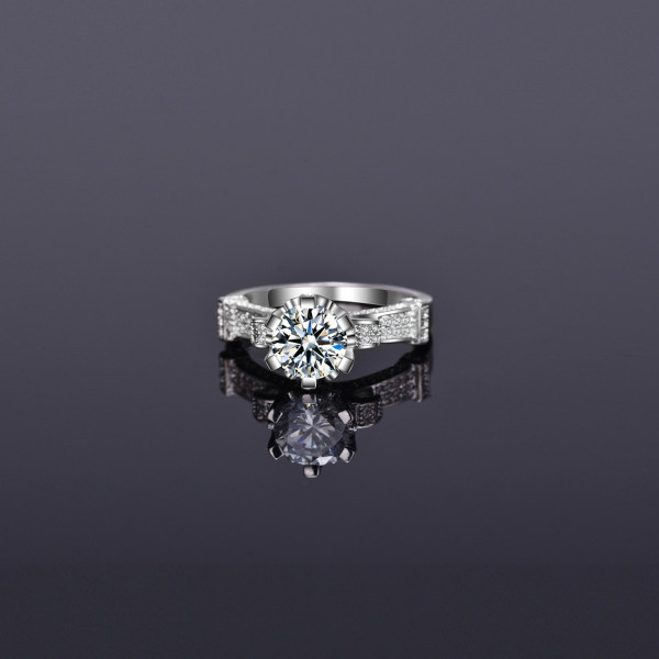 9377 Princess Crown High quality Diamond Titanium Ring 