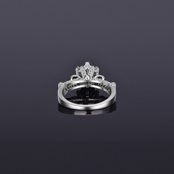 9377 Princess Crown High quality Diamond Titanium Ring 
