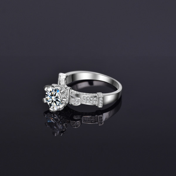 9377 Princess Crown High quality Diamond Titanium Ring 