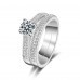 9378 2 pcs Platinum Ring wedding engagement proposal promise ring