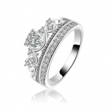 9381 Crown Platinum ring princess Diamond wedding proposal engagement