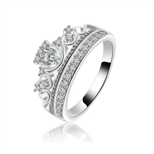 9381 Crown Platinum ring princess Diamond wedding proposal engagement