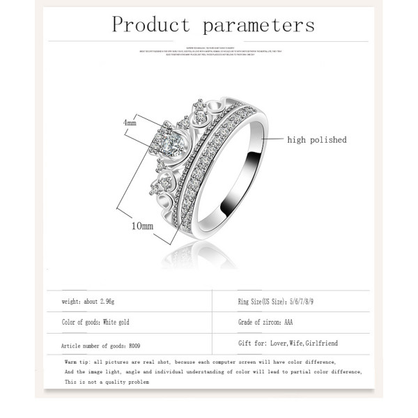 9381 Crown Platinum ring princess Diamond wedding proposal engagement