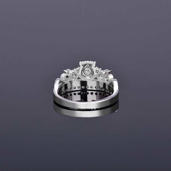 9381 Crown Platinum ring princess Diamond wedding proposal engagement
