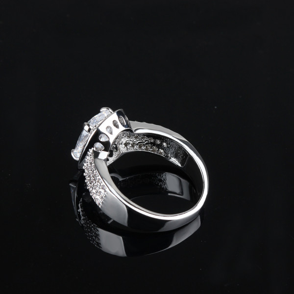 9383 3 layer diamond studded wedding love engagement love Platinum