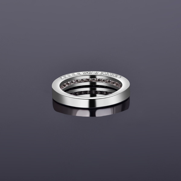 9384 Simple elegant daily use diamond studded Platinum ring 
