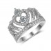 9388 Titanium Plated Big Crown Princess Party engagement wedding love proposal ring