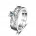 9389 2 pcs simple elegant party daily wedding engagement love proposal titanium ring