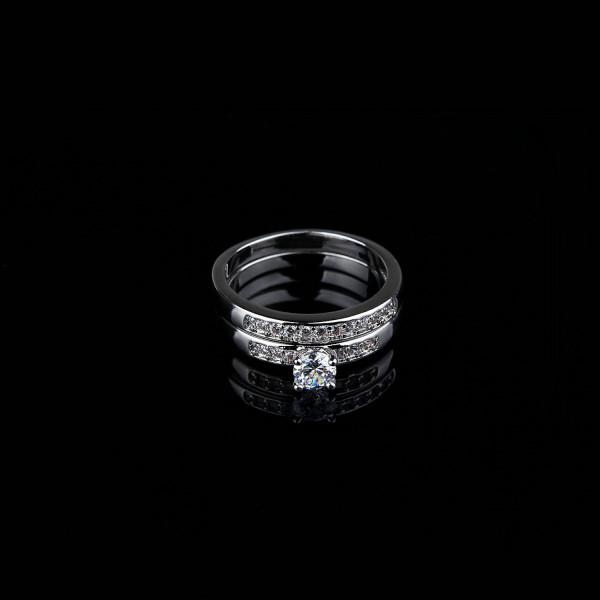 9389 2 pcs simple elegant party daily wedding engagement love proposal titanium ring