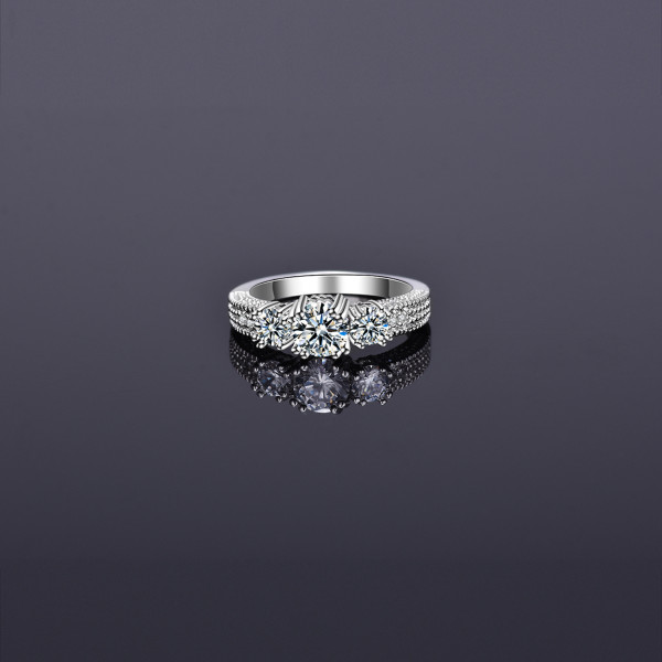 9391 Snow Flake Diamond Platinum New design Stunning love proposal engagement wedding women girls ring