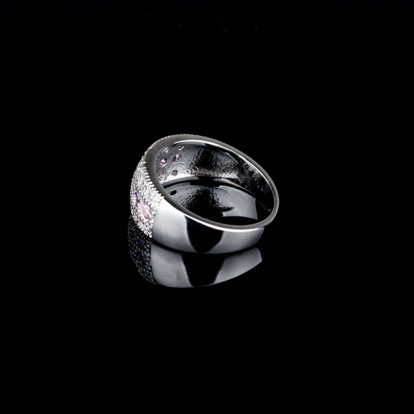 9392 Multi color Stones diamond love wedding engagement girl women proposal titanium ring
