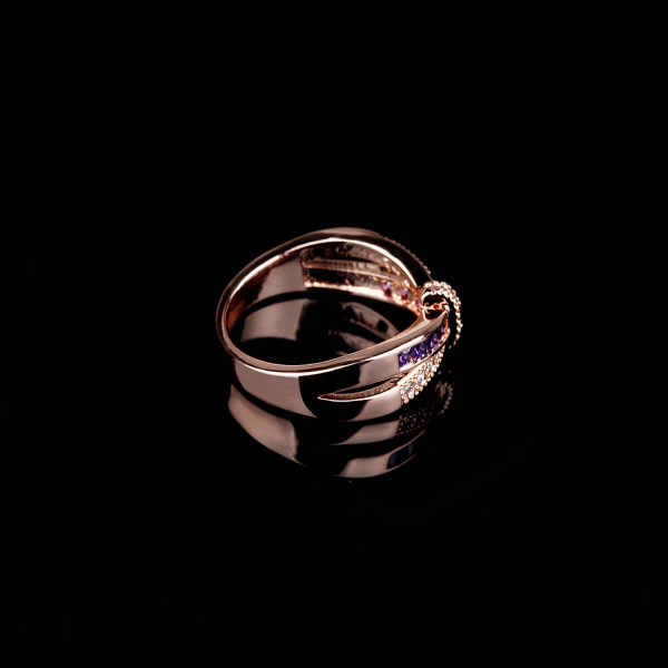 9395 Simple Elegant Cross bow Daily party wedding engagement girl women Titanium ring
