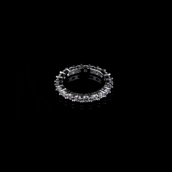 9396 All round diamond studded Wedding proposal love engagement Titanium Ring