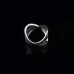 9397 Entangle 3 layer Americal diamond Platinum Girl women party engagement wedding Titanium ring