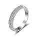 9398 Halfway studded Diamond Platinum ring bands love propose wedding engagement stainless steel