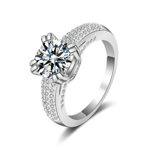 9399 White diamond studded wedding love engagement love Platinum girl women party