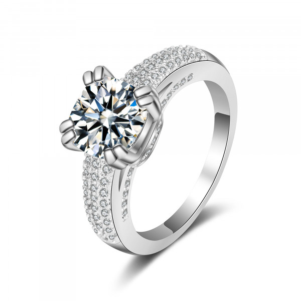 9399 White diamond studded wedding love engagement love Platinum girl women party