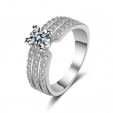 9401 3 layer White diamond Silver wedding love engagement love Platinum girl women party