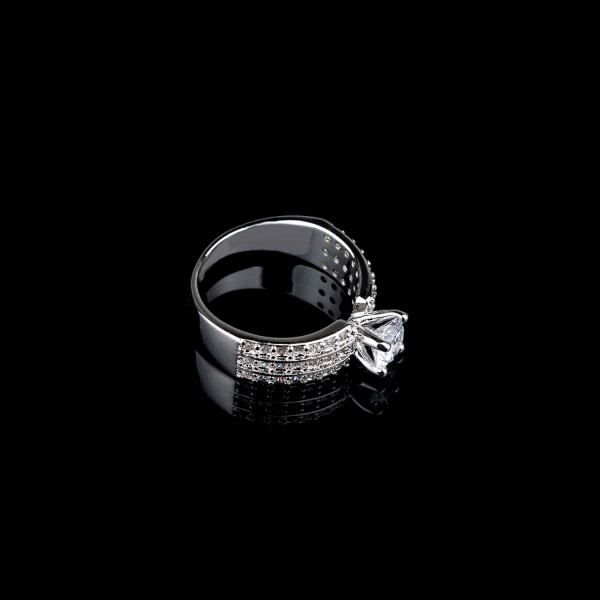 9401 3 layer White diamond Silver wedding love engagement love Platinum girl women party