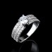 9401 3 layer White diamond Silver wedding love engagement love Platinum girl women party