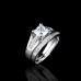 9403 2 pcs diamond studded wedding love engagement love Platinum propose