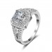 9406 Square diamond studded wedding love engagement love Platinum