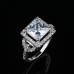 9411 Square diamond studded wedding love engagement love Platinum