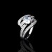 9413 Love You Only With One Heart One Mind Women Crystal Couple Ring Women Noble Wedding Ring
