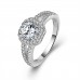 9415 Octa design  Crystal Couple Ring Women Noble Wedding Ring