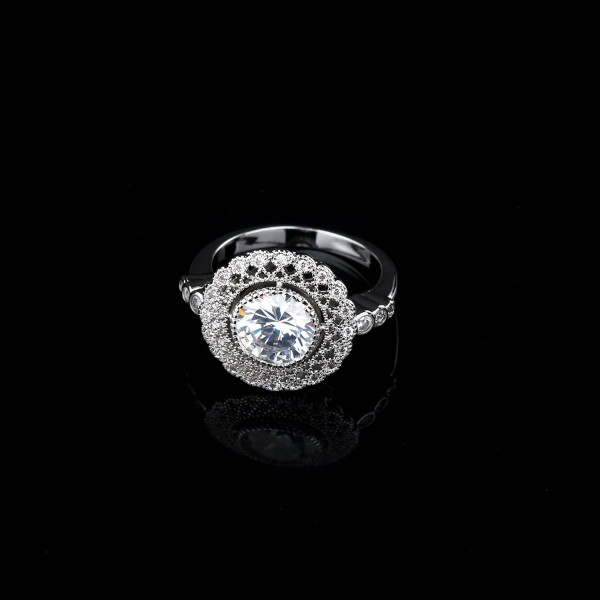 9420 Arrow 4 layer diamond Titatnium plated American diamond girl women wedding gift propose engagement ring