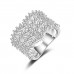 9421 White Sunflower Flower Wedding engagement Party love Girl Women Titanium ring