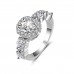 9423 2 Layer Diamond studded titanium girl women party gift proposal wedding engagement ring