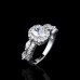 9423 2 Layer Diamond studded titanium girl women party gift proposal wedding engagement ring