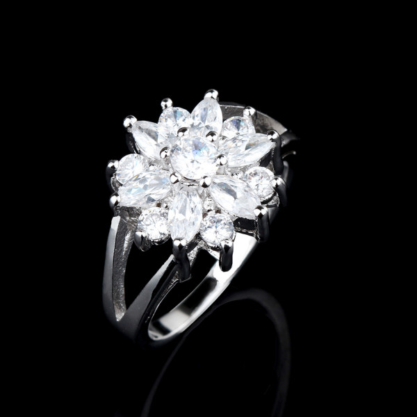 9425 Titanium Plated Sunflower  Party engagement wedding love proposal women girl ring
