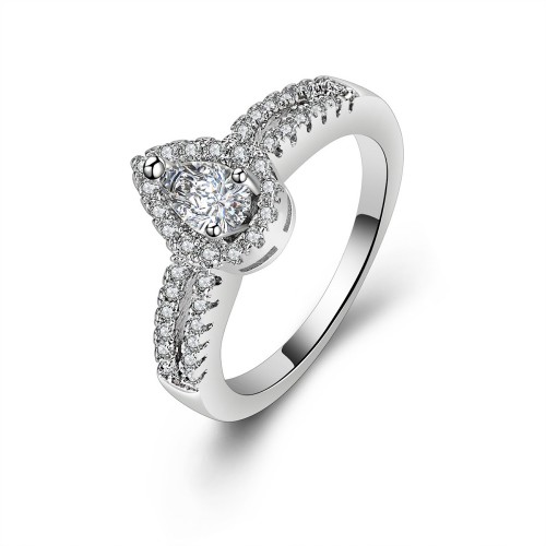 9426 Water Drop Diamond studded titanium girl women party gift proposal wedding engagement ring